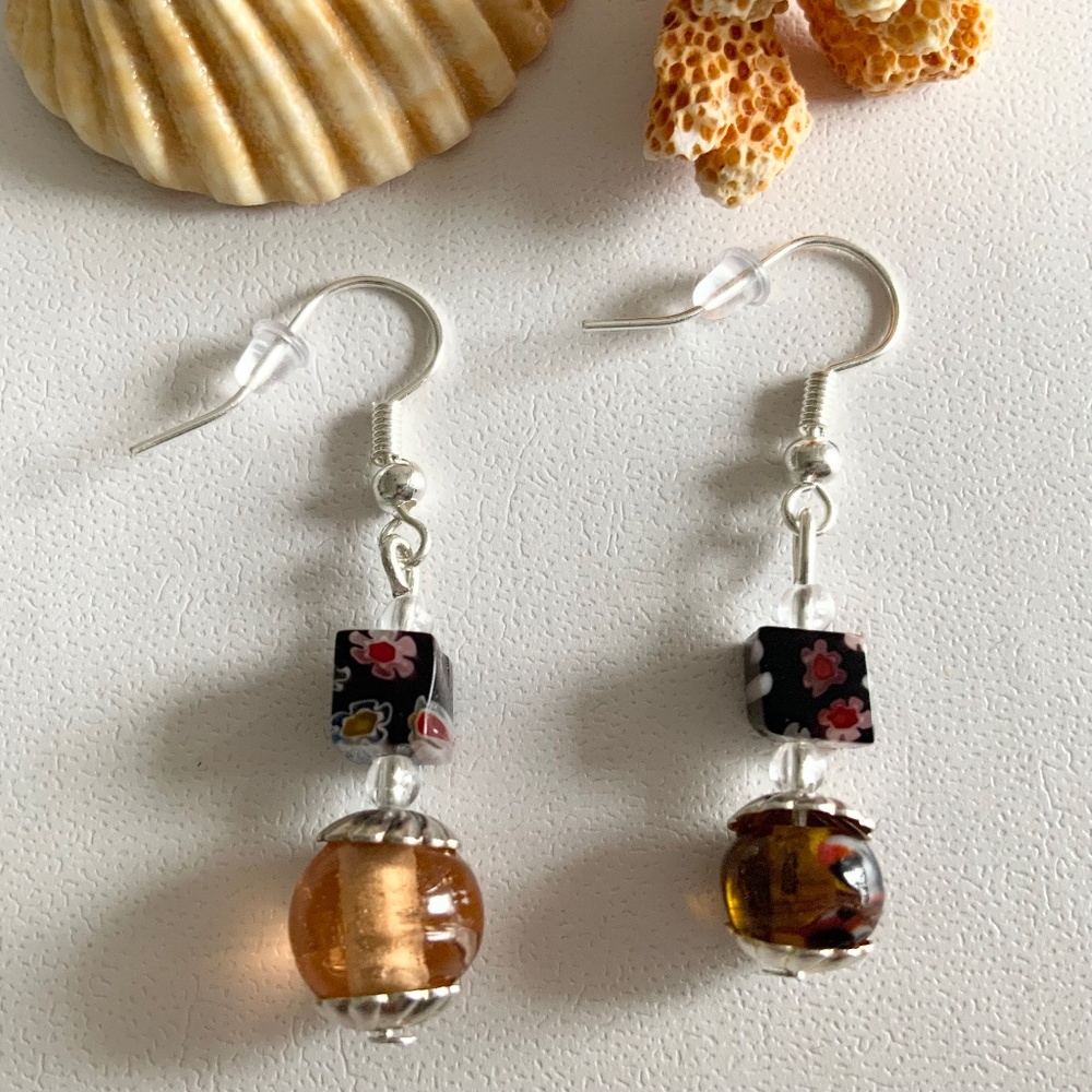 New Handmade Boho Czech Glass Beaded Dangle/Drop Earrings